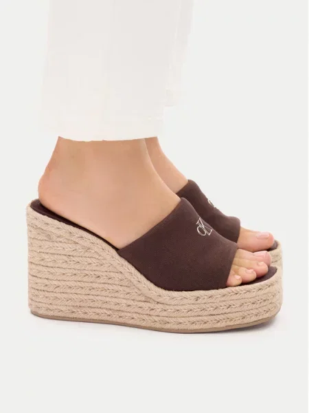 Espadrile Calvin Klein Wedge Espad 70 Canvas Mg smeđa
