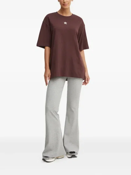 Pantaloni palazzo Adidas cu dungi plisat cu imagine albastru