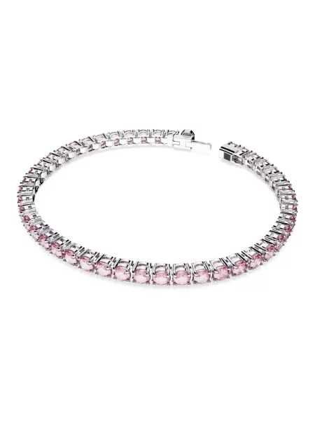 Naszyjnik Swarovski do tenisa różowy