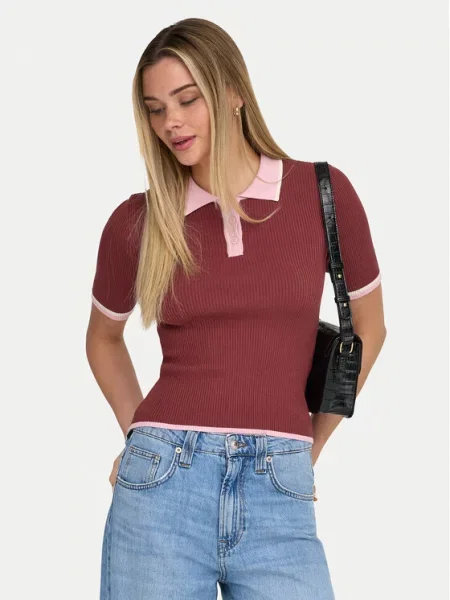 ONLY Polo Meddi bordowy