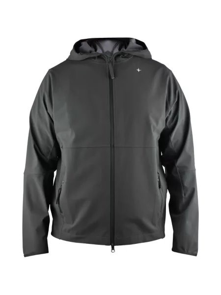 Geacă Stone Island cu glugă cu strasuri gri