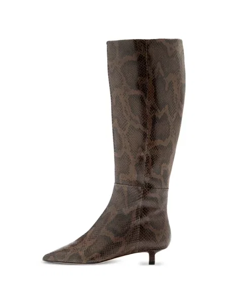 Botine Aeyde cu imagine cu model piele de șarpe maro