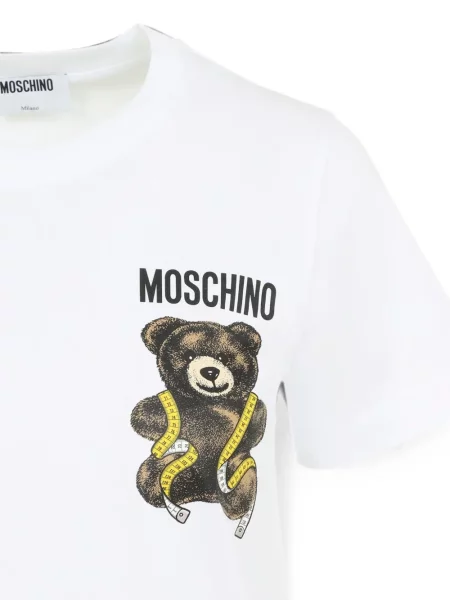 Ursuleț de pluș tricou Moschino cu imagine alb