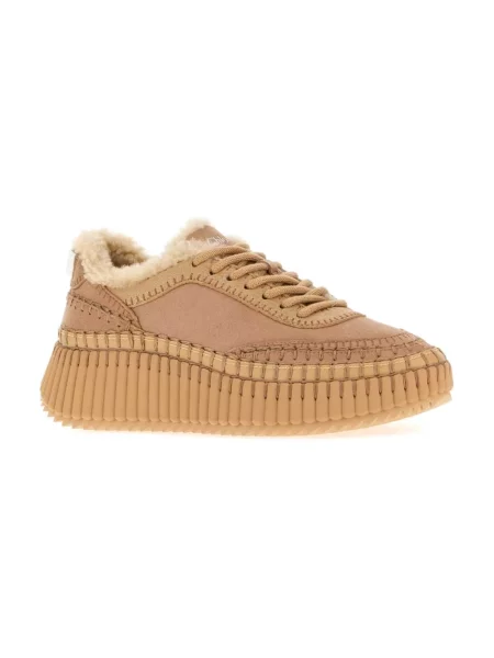 Sneakersy Chloe Nama skórzane beżowe