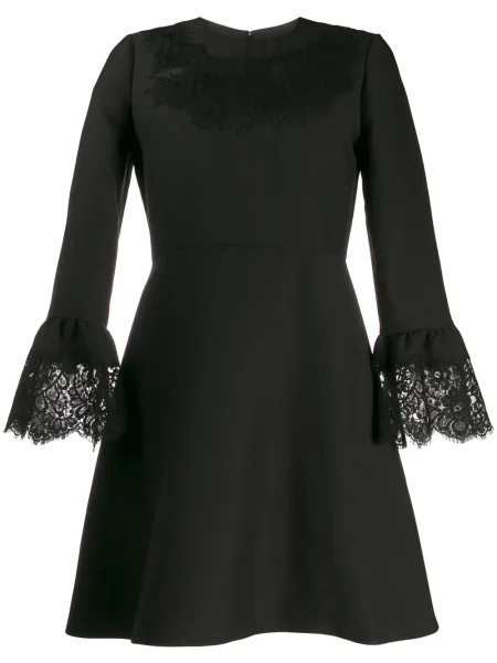 Rochie mini Valentino Garavani din dantelă scurtă de costum negru