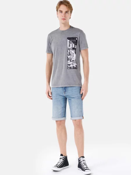 Шорти Colin’s комбінований верх блакитний