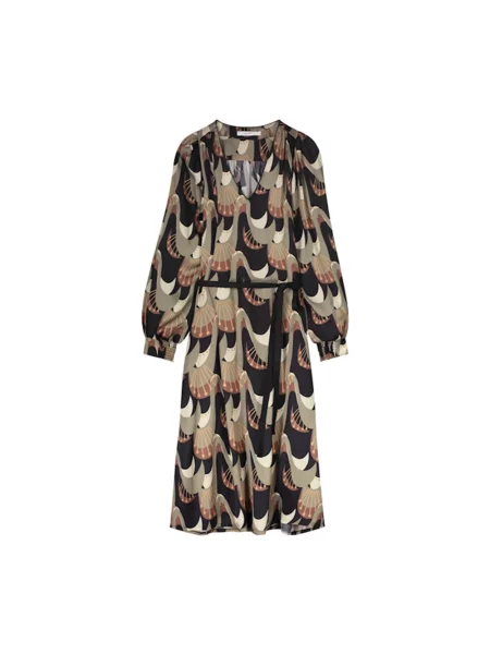 Wielobarwność sukienka midi Summum Woman w abstrakcyjne wzory do kolan