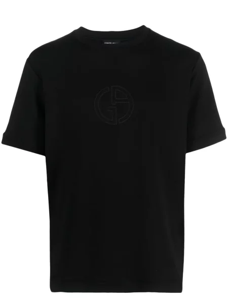 Tricou Giorgio Armani cu broderie negru