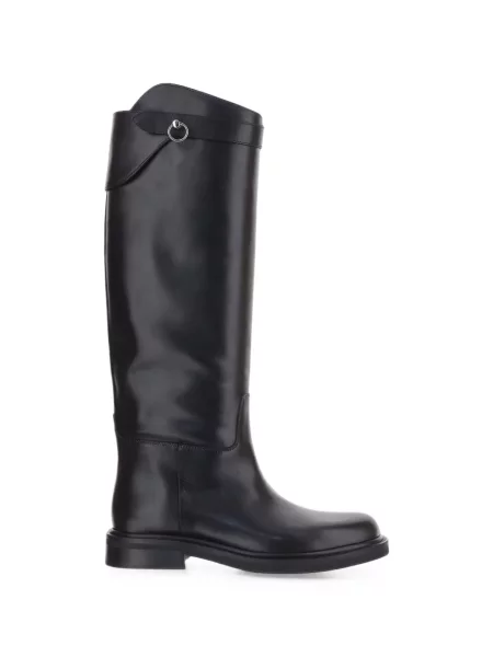Botine Poeve din piele cu bretele negru
