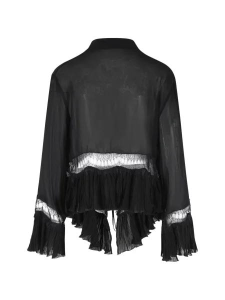 Bluzka Blumarine z falbankami koronkowa czarna