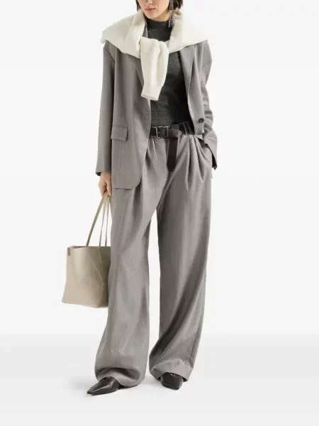 Lung tricou Brunello Cucinelli de lână gri