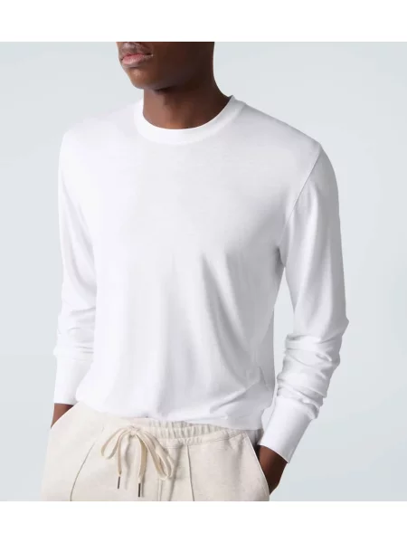 Tricou Tom Ford din jerseu alb