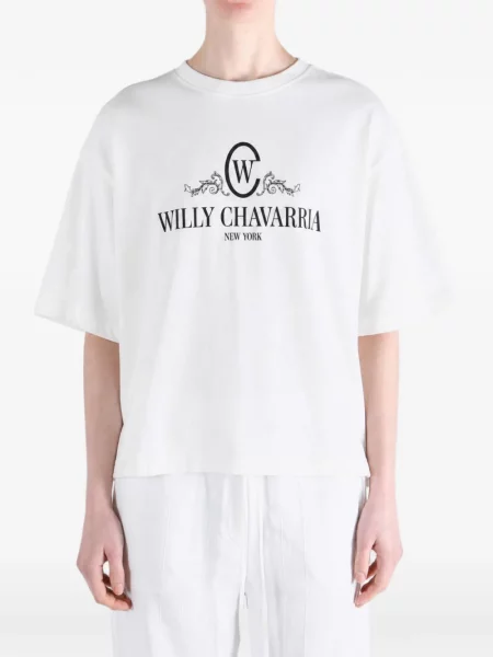 Tricou Willy Chavarria cu imagine alb