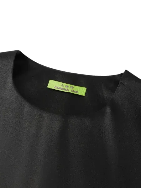 Scurt tricou Shanghai Tang din satin negru