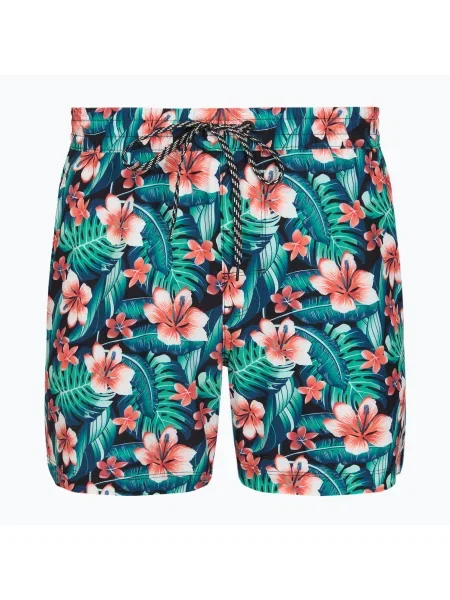 Pantaloni scurți de baie pentru bărbați Hurley Cabana Floral Volley Swim Short Black negru