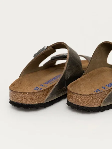 Birkenstock Șlapi de piele femei verde