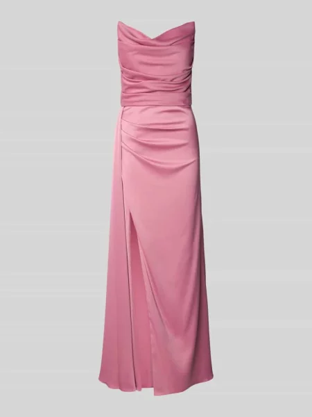 Sukienka wieczorowa z lejącym dekoltem V.m. różowa