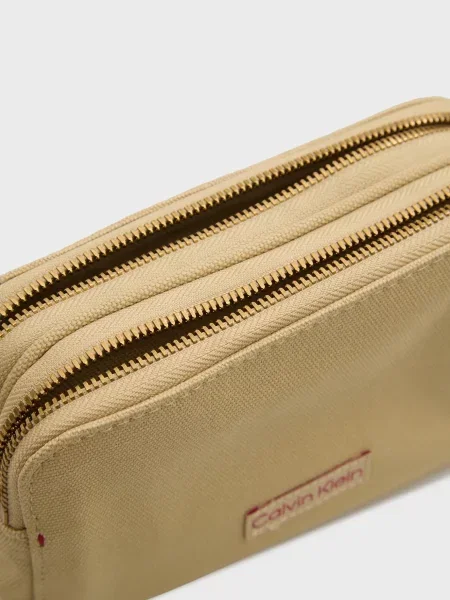 Сумка Calvin Klein с ремешками из канваса бежевая