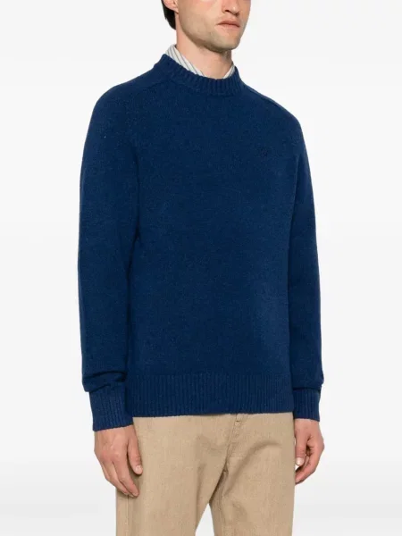 Pulover Barbour cu broderie albastru