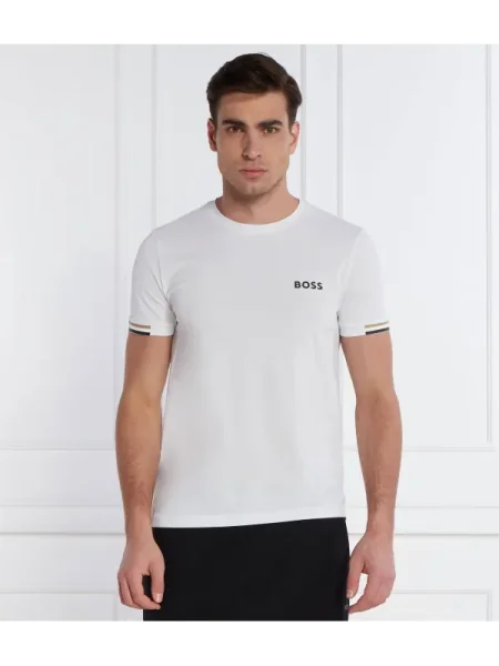 BOSS GREEN Póló boss x matteo berrettini | stretch fehér
