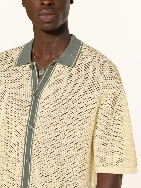 Drykorn Úpletová Košile Dantte Relaxed Fit režná / olivová