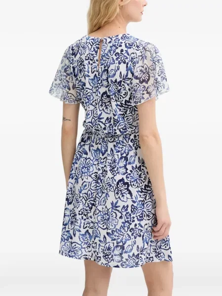 Rochie mini Morgan cu model floral cu decolteu în V albastru