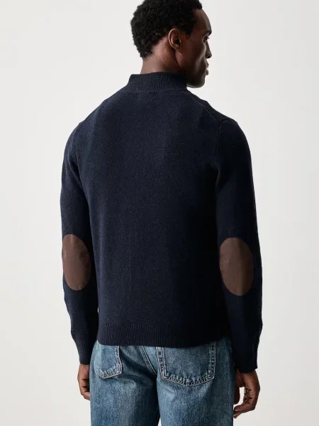 Hackett London sweter rozpinany wełniany granatowy