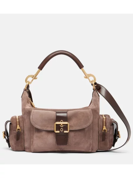 Geantă Chloé din piele de căprioară bej