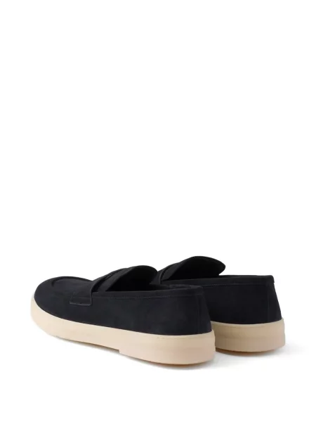 Pantofi loafer Prada din piele de căprioară albastru