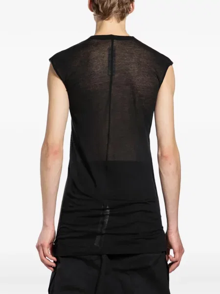 Αμάνικη μπλούζα Rick Owens με λαιμόκοψη v μαύρο