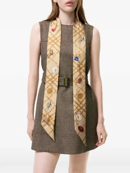 Копринен кариран слаб шал Burberry