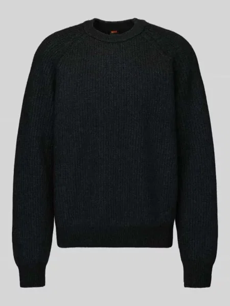 Sweter w kroju regular fit z mieszanki wełny model Kepler' Boss Orange czarny