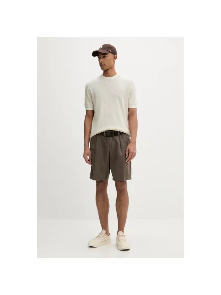 Marc O'Polo T-shirt z lnem beżowa