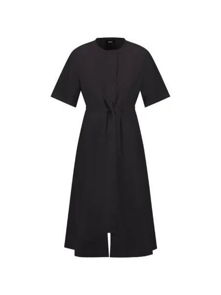 Šaty Laminar se stahovací šňůrkou černé