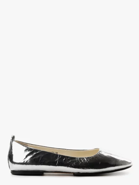 Кожаные балетки Leberdes серебряные