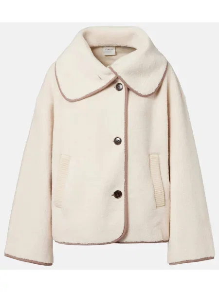Geacă Varley din fleece alb