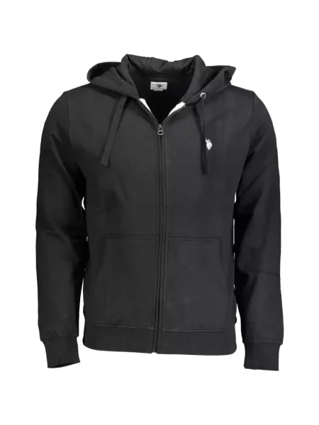 Hanorac cu glugă U.s. Polo Assn. cu autograf negru
