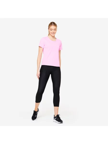Legginsy sportowe Domyos krótkie czarne