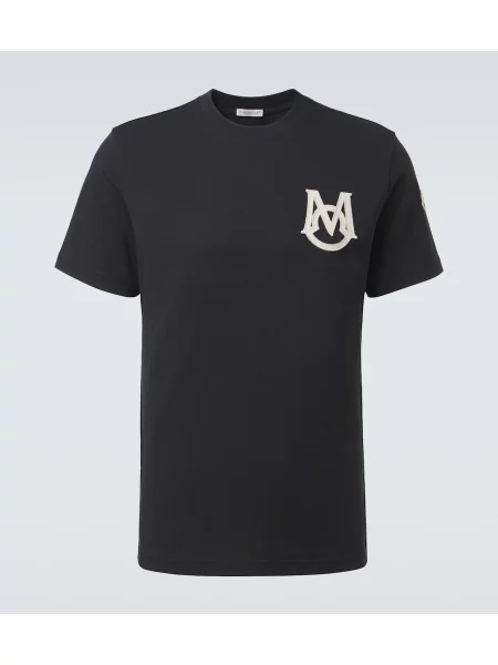 Tricou Moncler din jerseu cu autograf albastru