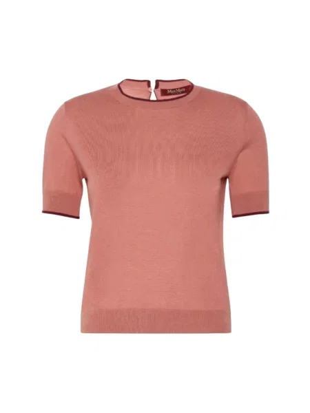 Dzianinowy sweter Max Mara Studio różowy