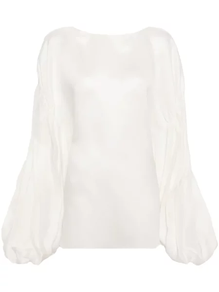Bluză Khaite de mătase alb