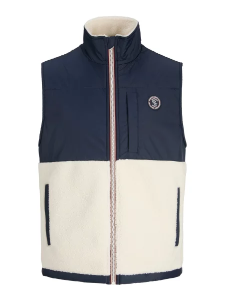 JACK & JONES Vestă JORFREDERIKSBERG crem / noapte albastru