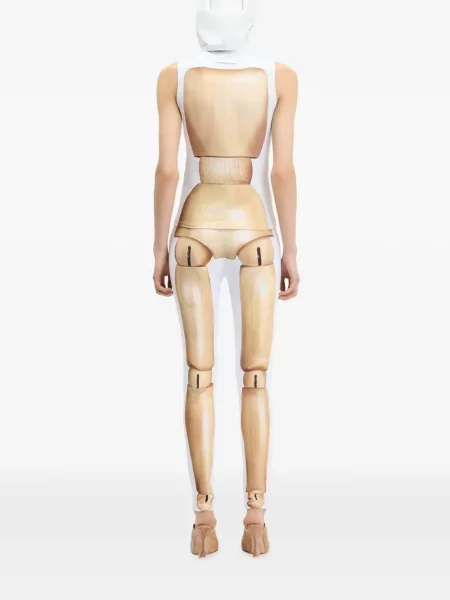 Body Jean Paul Gaultier din jerseu alb
