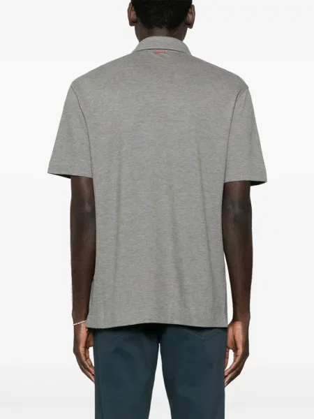 Tricou polo Zegna gri
