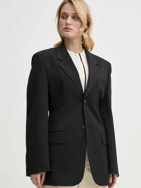 Filippa K sacou din lana un singur rand de neted negru