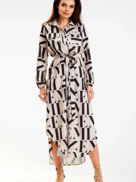 Sukienka koszulowa Awama czarna