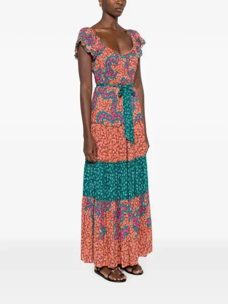 Rochie maxi Dvf Diane Von Furstenberg portocaliu