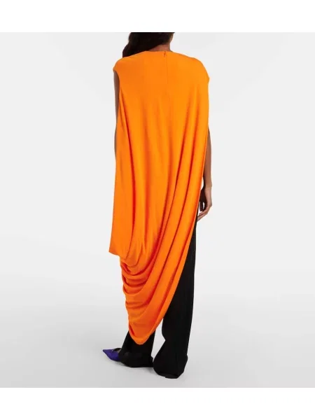 Bluzka Tom Ford z dżerseju asymetryczna drapowana pomarańczowa