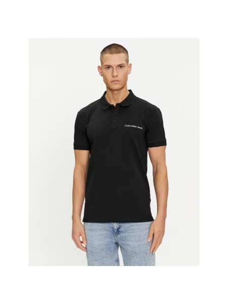 Calvin Klein Jeans Polo Institutional Regular Fit μαύρο
