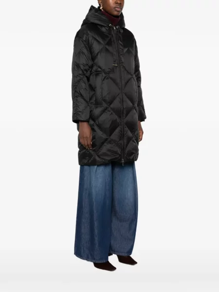 Geacă Max Mara cu glugă negru